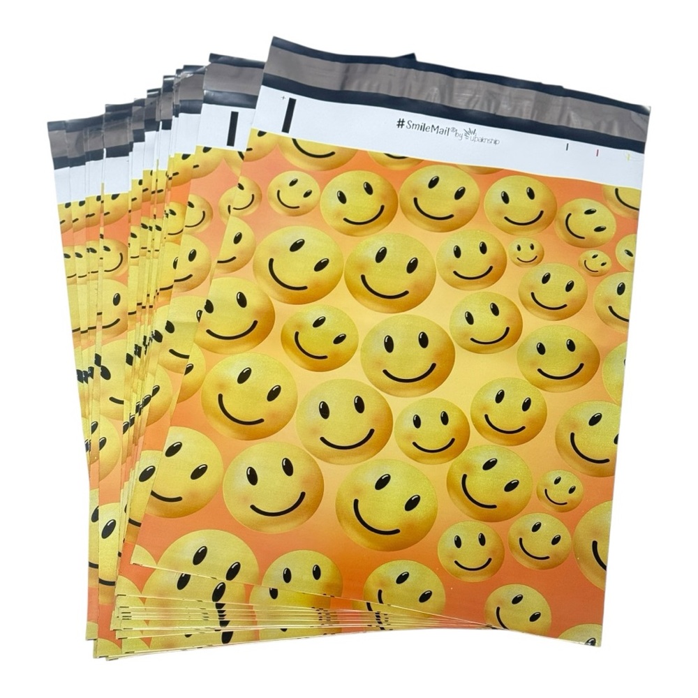 20 10”x13” Poly Mailers Happy Smiley Faces